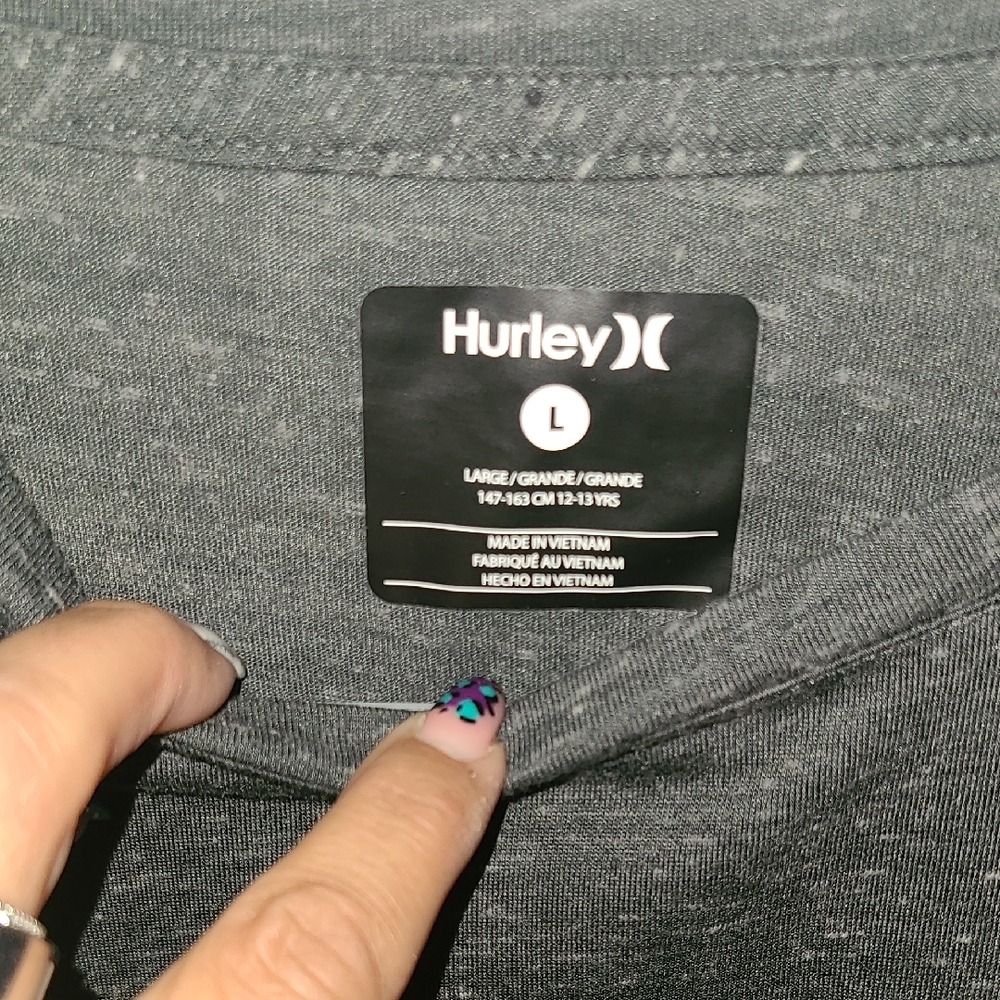 Hurley Boy's Dark Gray Long Sleeve Tee - Picture 2 of 3